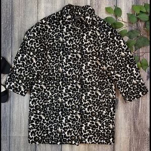 Topshop Leopard Print Animal Print Snap Button Jacket